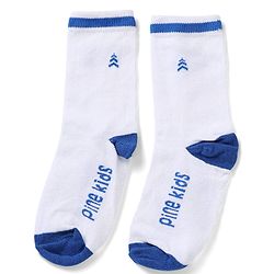 Pine Kids Cotton Mix Knit Socks With Pine Kids Text & Ankle Length Pack Of 5 In Blue