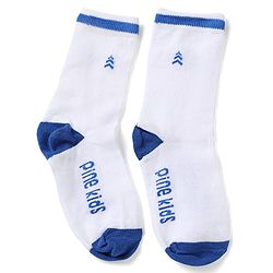 Pine Kids Cotton Mix Knit Socks With Pine Kids Text & Ankle Length Pack Of 5 In Blue