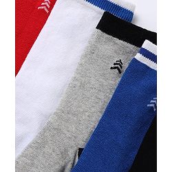 Pine Kids Cotton Mix Knit Socks With Pine Kids Text & Ankle Length Pack Of 5 In Blue