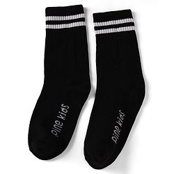 Pine Kids Cotton Knit Ankle Length Socks With Logo Design Set Of 3 - Light Blue, Black & Cream