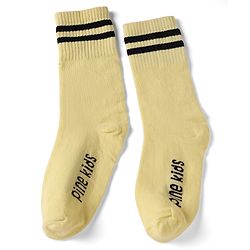 Pine Kids Cotton Knit Ankle Length Socks With Logo Design Set Of 3 - Light Blue, Black & Cream
