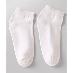 Pine Kids Cotton Knit Ankle Length Solid Socks Set Of 3 - White