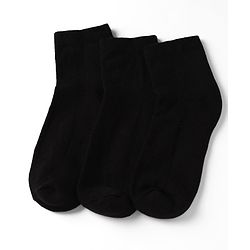 Pine Kids Cotton Knit Ankle Length Solid Socks Set of 3 - Black
