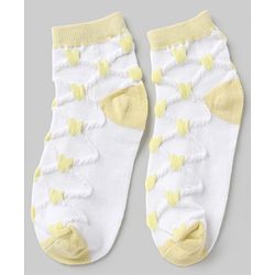 Pine Kids Cotton Knit Ankle Length Socks With Heart Design Pack of 5 - Orange, Red, Blue, Yellow & Green