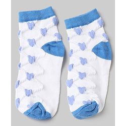 Pine Kids Cotton Knit Ankle Length Socks With Heart Design Pack of 5 - Orange, Red, Blue, Yellow & Green
