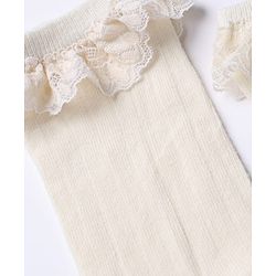 Pine Kids Cotton Mix Below Mid-Calf Length Socks with Pine Kids Text & Lace Detailing in Blue & Black Pack of 3