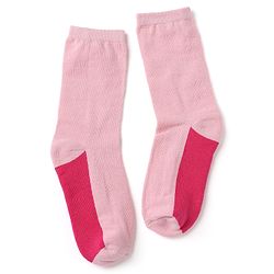 Pine Kids Cotton Knit Mid Calf Length Socks With Bow Applique Pack of 2 - Light Pink & Red