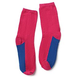 Pine Kids Cotton Knit Mid Calf Length Socks With Bow Applique Pack of 2 - Light Pink & Red