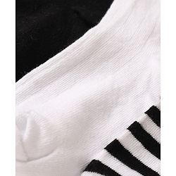 Pine Kids Cotton Knit Ankle Length Striped Socks Set Of 3 - White & Black