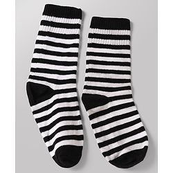 Pine Kids Cotton Knit Ankle Length Striped Socks Set Of 3 - White & Black