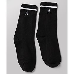 Pine Kids Cotton Knit Ankle Length Striped Socks Set Of 3 - White & Black