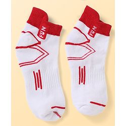 Pine Kids Knit Ankle Length Socks Chill Play & Fun Text in White Pack of 3