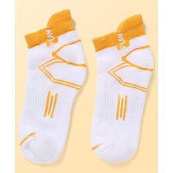 Pine Kids Knit Ankle Length Socks Chill Play & Fun Text in White Pack of 3