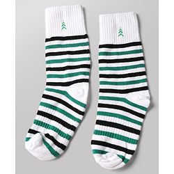 Pine Kids Cotton Knit Ankle Length Striped Socks Set Of 3 - White & Black