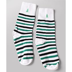 Pine Kids Cotton Knit Ankle Length Striped Socks Set Of 3 - White & Black