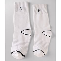 Pine Kids Cotton Knit Ankle Length Striped Socks Set Of 3 - White & Black