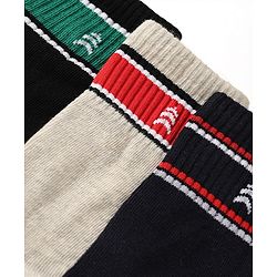 Pine Kids Cotton Knit Ankle Length Socks Set Of 3 - Black & White