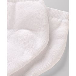 Pine Kids Cotton Nylon Knit Ankle Length Solid Socks Set of 3 - White