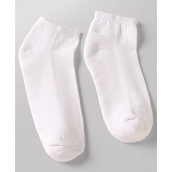 Pine Kids Cotton Nylon Knit Ankle Length Solid Socks Set of 3 - White