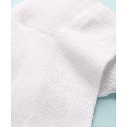 Pine Kids Cotton Nylon Knit Ankle Length Solid Socks Set of 3 - White