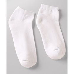Pine Kids Cotton Nylon Knit Ankle Length Solid Socks Set of 3 - White
