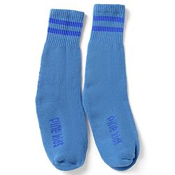 Pine Kids Cotton Nylon Spandex Mid-Calf Length Socks with Stripes & Pine Kids Text Pack of 3 - Green Blue Light Grey