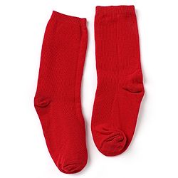 Pine Kids Cotton Knit Mid Calf Length Socks With Bow Applique Pack of 5 - Light Grey, Black, White, Pink & Red