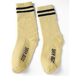 Pine Kids Cotton Knit Regular Length Socks With Logo Design Set of 3 - Blue, Black & Cream