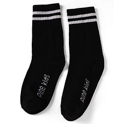 Pine Kids Cotton Knit Regular Length Socks With Logo Design Set of 3 - Blue, Black & Cream