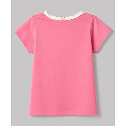 Pine Kids Cotton Knit Half Sleeves T-Shirt & Pyjama Night Suit with Floral Print - Pink