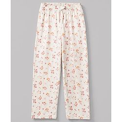 Pine Kids Cotton Knit Half Sleeves T-Shirt & Pyjama Night Suit with Floral Print - Pink