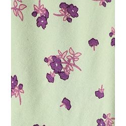 Pine Kids Cotton Knit Half Sleeves Nighty with Floral Print - Limegreen