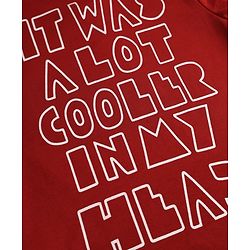 Pine Kids 100% Cotton Single Jersey Knit Full Sleeves T-Shirt & Striped Pyjama Night Suit with Bio Wash - Red