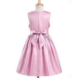 Pine Kids Satin Woven Sleeveless Party Dress With Sequin Detailing & Bow Applique - Pink