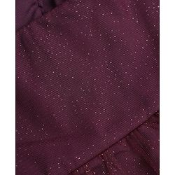 Pine Kids Mesh Woven Sleeveless Embellished Layered Party Dress - Wine