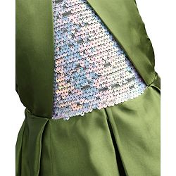 Pine Kids Satin Woven Sleeveless Party Dress With Sequin - Olive Green