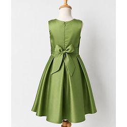Pine Kids Satin Woven Sleeveless Party Dress With Sequin - Olive Green