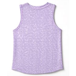 Pine Active Knit Printed Sleeveless T-Shirt With Text Print - Lavender