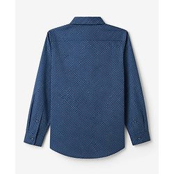 Pine Kids Cotton Woven Full Sleeves Printed Party Shirt With Bow - Blue