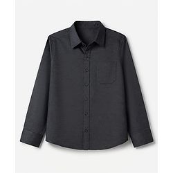 Pine Kids Cotton Woven Full Sleeves Solid Party Shirt With Bow - Black