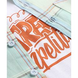 Pine Kids Cotton Woven Check Shirts with T-Shirt/Twofer with Full Sleeves and Street Competition Print in Beige