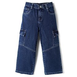 Pine Kids Cotton Denim Woven Full Length Jeans In Blue