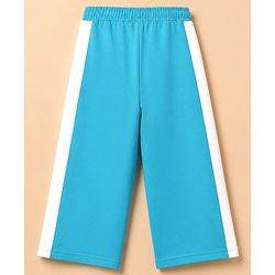 Pine Kids Cotton Mixes Looper Knit Full Trousers and Top with Raglan Half Sleeves and 68 Print - Light/Sky Blue