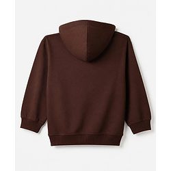 Pine Kids Cotton Looper Knit Full Sleeves Co-ord Hooded T-Shirt and Pant with Star & Shine Love Text Foil Print - Brown