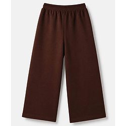 Pine Kids Cotton Looper Knit Full Sleeves Co-ord Hooded T-Shirt and Pant with Star & Shine Love Text Foil Print - Brown