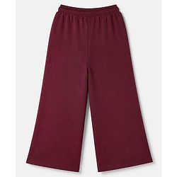 Pine Kids Looper Knit Full Sleeves Winter Wear Suit With Text Print - Wine