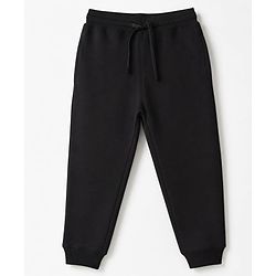 Pine Kids Cotton Knit Half Sleeves T-Shirt With Text Print & Joggers Set - Green & Black