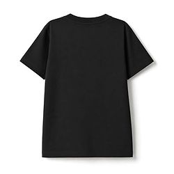 Pine Kids Cotton Knit Half Sleeves T-Shirt & Joggers Set With Text Print - Black