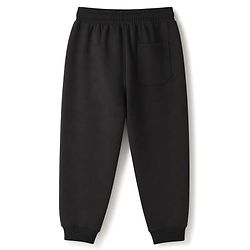 Pine Kids Cotton Knit Half Sleeves T-Shirt & Joggers Set With Text Print - Black
