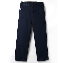 Pine Kids Denim Woven Full Length Washed Jeans - Navy Blue